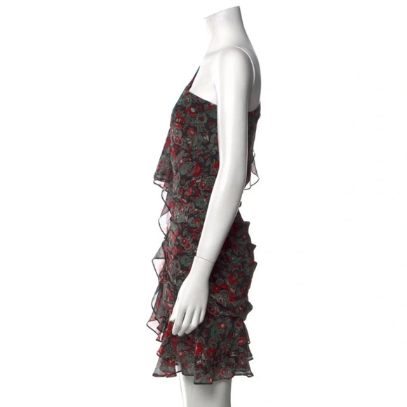 Veronica Beard One-Shoulder Floral Silk Mini Dress - Picture 9 of 12